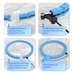 (Blue)24 Links Detachable & Size Adjustable Hula Circle,Infinity Fitness Hoop,Smart Weighted Fit Hoop Plus Size,with Ball Auto Rotate 360 Degree