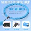 (Blue)24 Links Detachable & Size Adjustable Hula Circle,Infinity Fitness Hoop,Smart Weighted Fit Hoop Plus Size,with Ball Auto Rotate 360 Degree