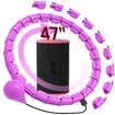 (Purple)24 Links Detachable & Size Adjustable Hula Circle,Infinity Fitness Hoop,Smart Weighted Fit Hoop Plus Size,with Ball Auto Rotate 360 Degree