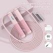Pink-Jump Rope with Counter, Cordless Weighted Jump Rope Adjustable Skipping Rope with Calorie Counter for Fitness Exercise Training Indoor Outdoor