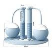 Blue-Jump Rope with Counter, Cordless Weighted Jump Rope Adjustable Skipping Rope with Calorie Counter for Fitness Exercise Training Indoor Outdoor