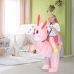 120140cm Easter Inflatable Pink Bunny Costume for Men Women, Party Dress Up Riding Rabbit Blow up Costumes Kids