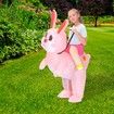 120140cm Easter Inflatable Pink Bunny Costume for Men Women, Party Dress Up Riding Rabbit Blow up Costumes Kids