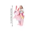 120140cm Easter Inflatable Pink Bunny Costume for Men Women, Party Dress Up Riding Rabbit Blow up Costumes Kids