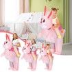 100120cm Easter Inflatable Pink Bunny Costume for Men Women, Party Dress Up Riding Rabbit Blow up Costumes Kids