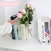 Book Vase for Flowers,Book Lovers Gifts,Aesthetic Room Decor Cute Flower Vase & Must-Have for Home,Bookshelf,Bedroom & Office Decor (Clear)