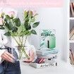 Book Vase for Flowers,Book Lovers Gifts,Aesthetic Room Decor Cute Flower Vase & Must-Have for Home,Bookshelf,Bedroom & Office Decor (Clear)