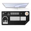 Non Slip Desk Pad, PU Leather Desk Protector for Keyboard and Mouse, Office and Home, 90 x 45 cm, Black