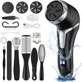 Electric Foot Callus Remover, Rechargeable Electric Callus Remover with 3 Rollers and 2 Speeds, Callus Removal and Dead Skin Color Black