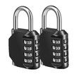 2PACK Combination Lock, 4 Digit Padlock for School Gym Sports Locker, Fence, Toolbox, Case, Hasp Cabinet Storage 32mmSHACKLE Black