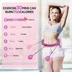 (Purple)32 Detachable Knots-2 in 1 Abdomen Fitness Massage Non Fall Smart Hooola Hoop with Auto Spinning Ball,Weighted Exercise Hoop Plus Size