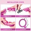 (Purple)32 Detachable Knots-2 in 1 Abdomen Fitness Massage Non Fall Smart Hooola Hoop with Auto Spinning Ball,Weighted Exercise Hoop Plus Size