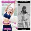 (Purple)32 Detachable Knots-2 in 1 Abdomen Fitness Massage Non Fall Smart Hooola Hoop with Auto Spinning Ball,Weighted Exercise Hoop Plus Size