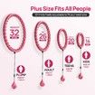 (Pink)32 Detachable Knots-2 in 1 Abdomen Fitness Massage Non Fall Smart Hooola Hoop with Auto Spinning Ball,Weighted Exercise Hoop Plus Size