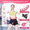 (Pink)32 Detachable Knots-2 in 1 Abdomen Fitness Massage Non Fall Smart Hooola Hoop with Auto Spinning Ball,Weighted Exercise Hoop Plus Size