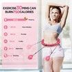 (Pink)32 Detachable Knots-2 in 1 Abdomen Fitness Massage Non Fall Smart Hooola Hoop with Auto Spinning Ball,Weighted Exercise Hoop Plus Size