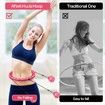(Pink)32 Detachable Knots-2 in 1 Abdomen Fitness Massage Non Fall Smart Hooola Hoop with Auto Spinning Ball,Weighted Exercise Hoop Plus Size