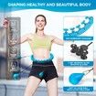 (Blue)32 Detachable Knots-2 in 1 Abdomen Fitness Massage Non Fall Smart Hooola Hoop with Auto Spinning Ball,Weighted Exercise Hoop Plus Size