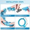 (Blue)32 Detachable Knots-2 in 1 Abdomen Fitness Massage Non Fall Smart Hooola Hoop with Auto Spinning Ball,Weighted Exercise Hoop Plus Size