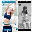 (Blue)32 Detachable Knots-2 in 1 Abdomen Fitness Massage Non Fall Smart Hooola Hoop with Auto Spinning Ball,Weighted Exercise Hoop Plus Size