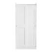 White Wardrobe Cupboard Garment Clothes 2 Sliding Door Storage Cabinet Tall Corner Organiser Bedroom Furniture Armoires Freestanding Shelves Unit