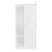 White Wardrobe Cupboard Garment Clothes 2 Sliding Door Storage Cabinet Tall Corner Organiser Bedroom Furniture Armoires Freestanding Shelves Unit