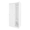 White Wardrobe Cupboard Garment Clothes 2 Sliding Door Storage Cabinet Tall Corner Organiser Bedroom Furniture Armoires Freestanding Shelves Unit