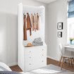 Open Storage Wardrobe White Garment Cabinet 3 Drawers Tall Corner Organiser Bedroom Furniture Freestanding Armories Closet Shelving Unit