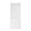 Open Storage Wardrobe White Garment Cabinet 3 Drawers Tall Corner Organiser Bedroom Furniture Freestanding Armories Closet Shelving Unit