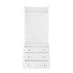 Open Storage Wardrobe White Garment Cabinet 3 Drawers Tall Corner Organiser Bedroom Furniture Freestanding Armories Closet Shelving Unit