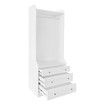 Open Storage Wardrobe White Garment Cabinet 3 Drawers Tall Corner Organiser Bedroom Furniture Freestanding Armories Closet Shelving Unit