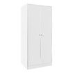 White Storage Wardrobe Cupboard 2 Door Clothes Garment Corner Tall Cabinet Organiser Bedroom Furniture Armoires Freestanding Shelves Closet Unit