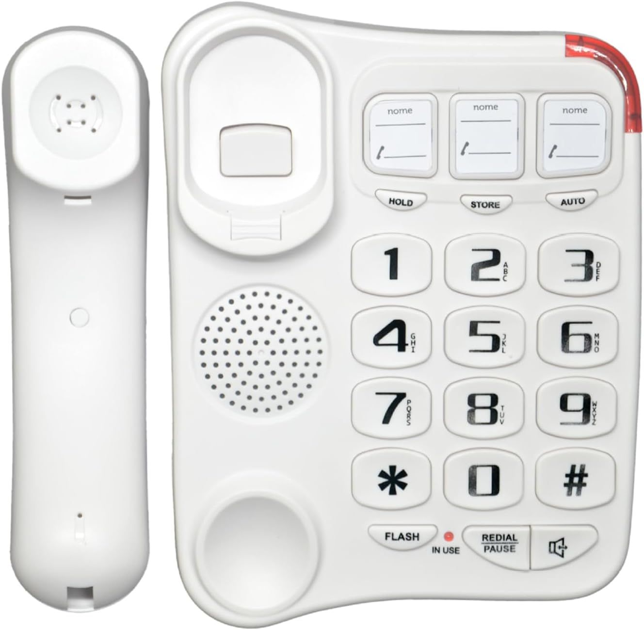 White TCF 2300 Big Button Landline Phone Desktop Telephone Amplified ...