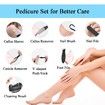 Callus Remover for Feet,13-in-1 Professional Pedicure Tools Foot Care Kit,Foot Scrubber Electric Feet File Pedi for Hard Cracked Dry Dead Skin,3 Rollers,2 Speed,Battery Display (Black)