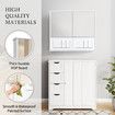 Bathroom Mirror Cabinet Shaver Medicine Shaving Wall Storage Organiser Bath Cupboard Toilet Organizer Furniture Shelves with 4 Doors White