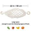 Hanging Fruit Hammock with Hooks, Hanging Fruit Basket Under the Kitchen Cabinet for Storing Fruits Kitchen Decor(Oval)