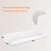 White Acrylic Shelves for Storage,15" Floating Shelves Wall Mounted for Kids Bookshelf/Display Ledge Shelves for Bedroom,Living Room,Bathroom,Kitchen,Set of 6