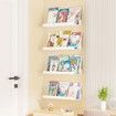 White Acrylic Shelves for Storage,15" Floating Shelves Wall Mounted for Kids Bookshelf/Display Ledge Shelves for Bedroom,Living Room,Bathroom,Kitchen,Set of 6