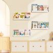 White Acrylic Shelves for Storage,15" Floating Shelves Wall Mounted for Kids Bookshelf/Display Ledge Shelves for Bedroom,Living Room,Bathroom,Kitchen,Set of 6