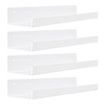 White Acrylic Shelves for Storage,15" Floating Shelves Wall Mounted for Kids Bookshelf/Display Ledge Shelves for Bedroom,Living Room,Bathroom,Kitchen,Set of 4