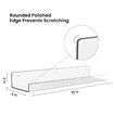 Clear Acrylic Shelves for Storage,15" Floating Shelves Wall Mounted for Kids Bookshelf/Display Ledge Shelves for Bedroom,Living Room,Bathroom,Kitchen,Set of 4