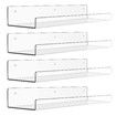 Clear Acrylic Shelves for Storage,15" Floating Shelves Wall Mounted for Kids Bookshelf/Display Ledge Shelves for Bedroom,Living Room,Bathroom,Kitchen,Set of 4