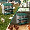 2 Layer 6 Hole Chicken Nesting Box Roll Away Hen Laying Boxes House Chook Nest Coop Perch Roost Poultry Egg Brooder Galvanised Metal Plastic Vents Lid