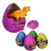 12P Dino Egg Cute Magic Grow in Water Egg Add Water Child Gift Hatching Inflatable Toy(Color Cracks)