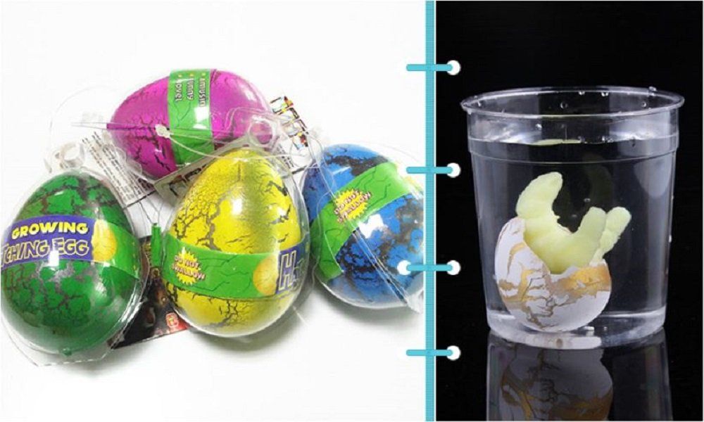 12P Dino Egg Cute Magic Grow in Water Egg Add Water Child Gift Hatching Inflatable Toy(Color Cracks)