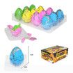 12P Dino Egg Cute Magic Grow in Water Egg Add Water Child Gift Hatching Inflatable Toy(Color Cracks)