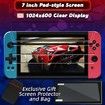 7inch Handheld Game Console Classic Video Games Pad System 5800+ Games Built-in Rechargeable Battery Gaming Consoles 64GB Blue Red