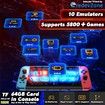 7inch Handheld Game Console Classic Video Games Pad System 5800+ Games Built-in Rechargeable Battery Gaming Consoles 64GB Blue Red
