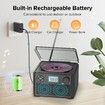 Portable CD Player Boombox with Bluetooth,CD Players for Home with Stereo Speakers,Rechargeable Boom Box CD Player with FM Radio,Support CD/MP3,USB/TF Card,Headphone Jack