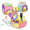 Kids Teepee Play Tent Pop Up 5 In 1 Playhouse Crawl Tunnel Ball Pit Basketball Hoop Indoor Outdoor Playground Activity Centre